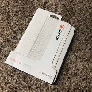 Griffin White / Exotics Sand Elan Stylish‎ Folio case for Kindle Fire New
